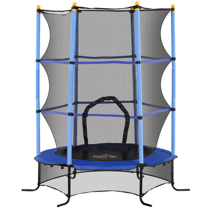 Children's Trampoline Ø163 cm, Trampoline with Safety Net, Edge Cover, Garden Trampoline for Children 3-10 Years, up to 50 kg Load Capacity, Blue