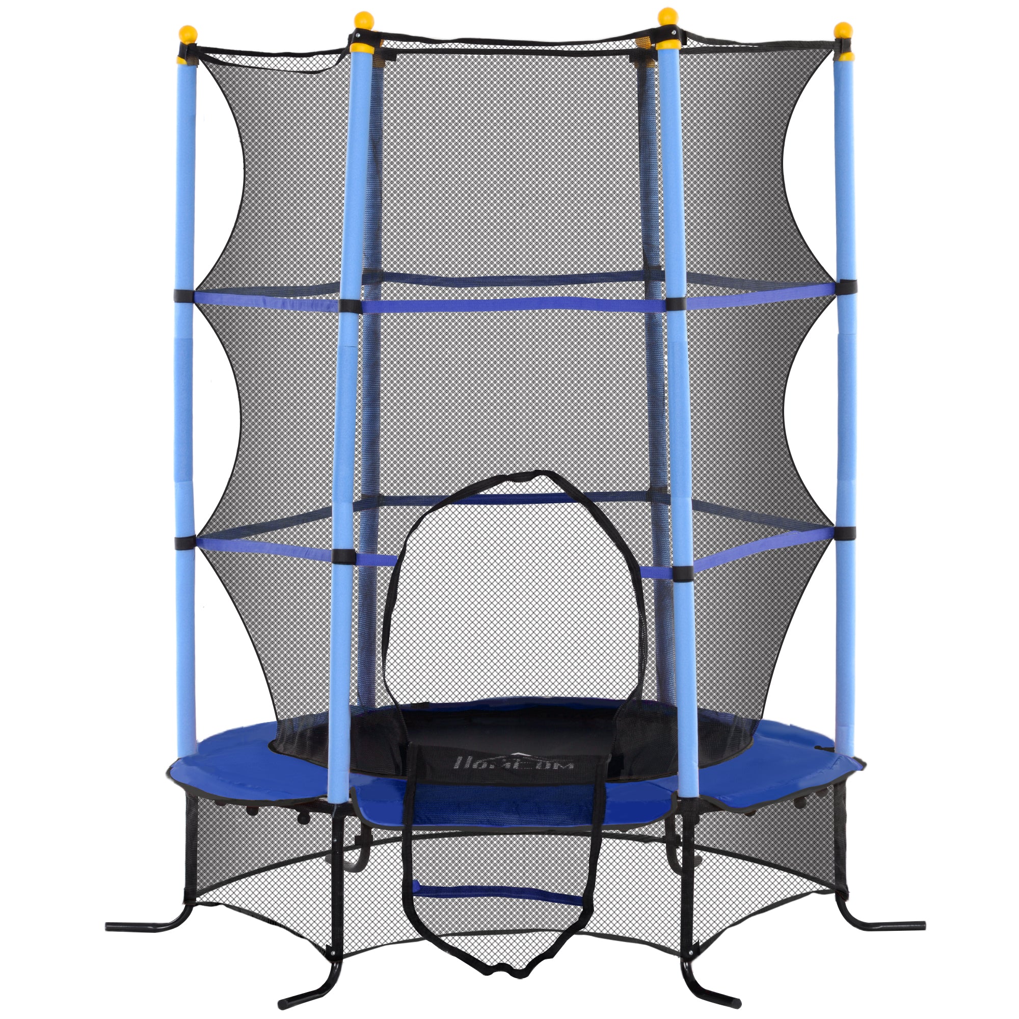 Children's Trampoline Ø163 cm, Trampoline with Safety Net, Edge Cover, Garden Trampoline for Children 3-10 Years, up to 50 kg Load Capacity, Blue