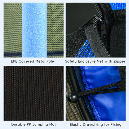 Children's Trampoline Ø163 cm, Trampoline with Safety Net, Edge Cover, Garden Trampoline for Children 3-10 Years, up to 50 kg Load Capacity, Blue