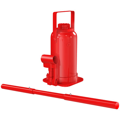 12 T Hydraulic Bottle Jack, hydraulic bottle jack lifting range 190-370mm with long handle and saddle, for pickup, truck, RV, automotive repair, red
