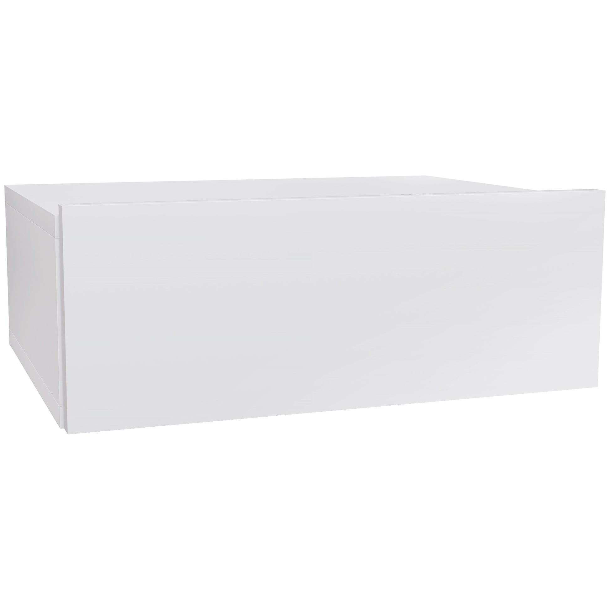 Suspended Bedside Table with Drawer, Bedroom Bedside Table in Chipboard, Modern Style, 40x30x15 cm, White