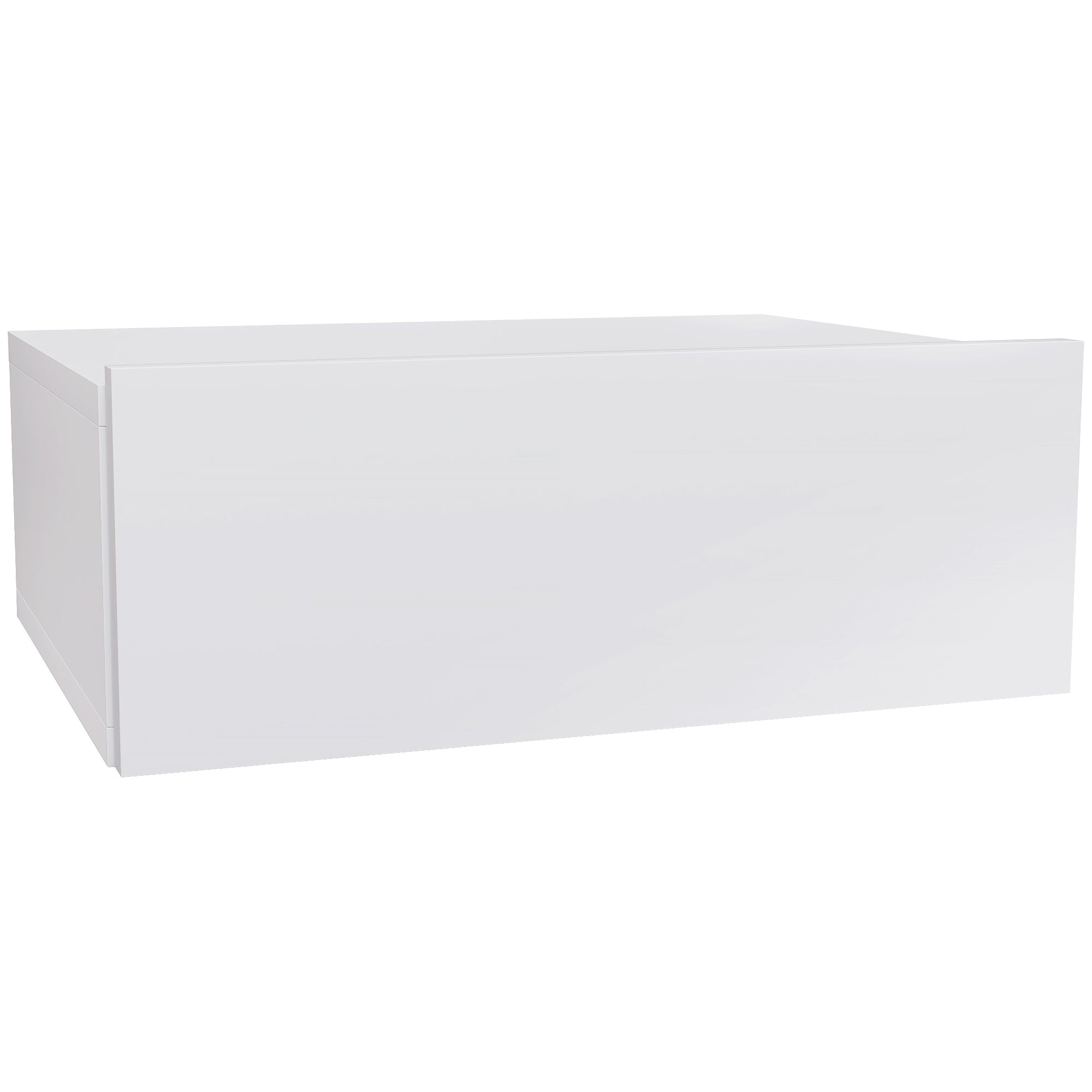 Suspended Bedside Table with Drawer, Bedroom Bedside Table in Chipboard, Modern Style, 40x30x15 cm, White