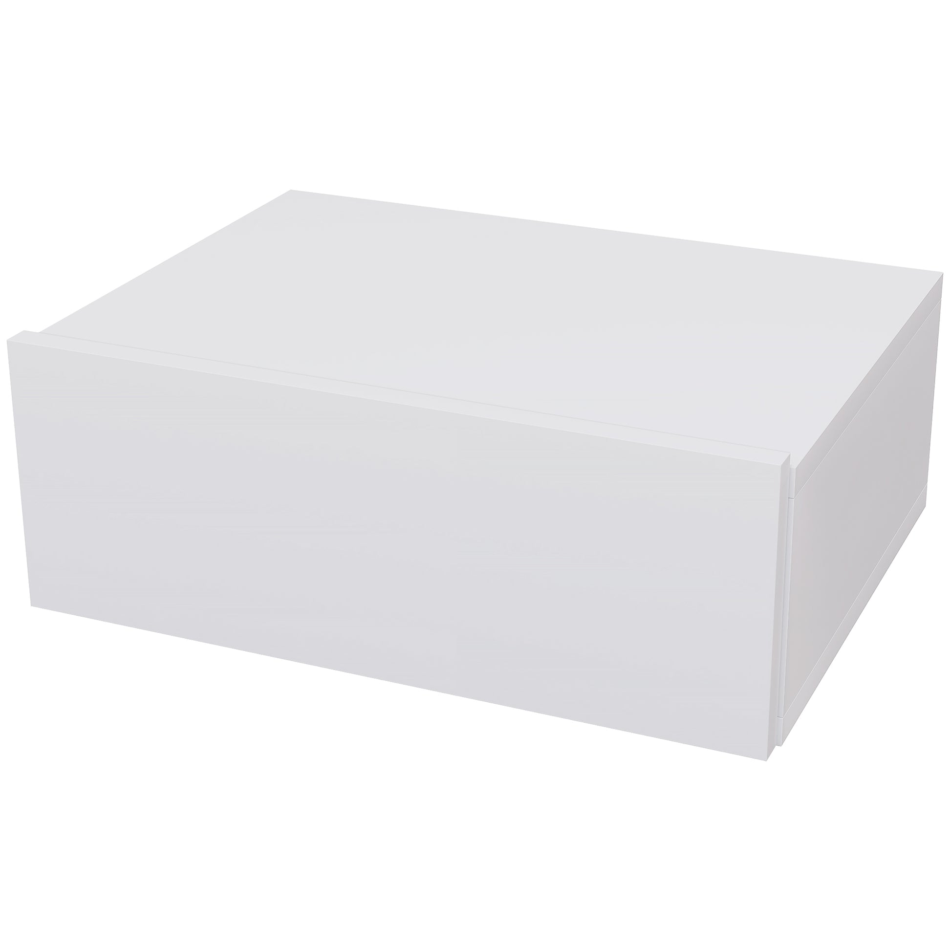 Suspended Bedside Table with Drawer, Bedroom Bedside Table in Chipboard, Modern Style, 40x30x15 cm, White