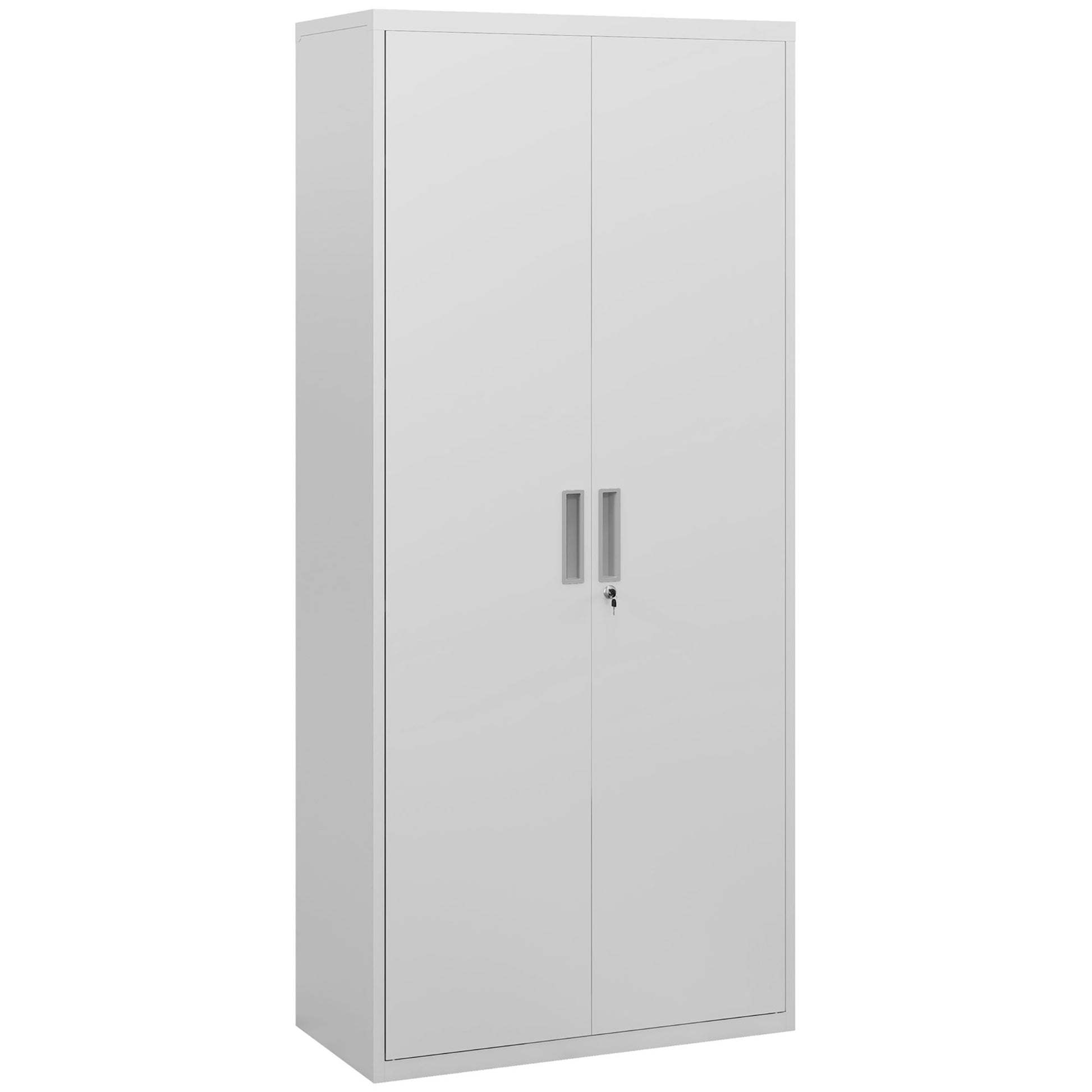 Filing Cabinet, Office Cabinet with 2 Doors, 5 Levels Multipurpose Cabinet with Adjustable Shelf, Steel Storage Cabinet, for Home Office, Living Room, White