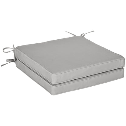Set of 2 Garden Chair Cushions Seat Cushions Removable Upholstery 5 cm Polyester Fabric dim. 45L x 45W cm Light Grey
