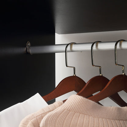 Wardrobe Closet with Wheels Clothing Wardrobe with Hanging Bar Open Shelves Organizer for Bedroom 120x40x128cm Black