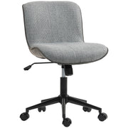 Desk Chair, Height Adjustable Home Office Chair without Armrest, Swivel Office Chair with Tilt Function, Office Chair with Linen Look for Bedroom, Dark Gray