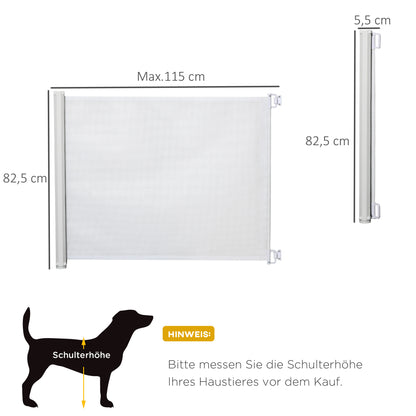 Stair Safety Gate 115 cm Dog Door Safety Gate Stair Guard Safety Partition Partition Door Safety Extendable Stair Safety Roller Shade Roller Retractable Plastic White