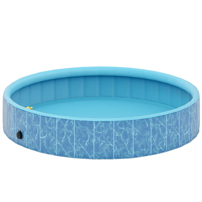 Foldable Dog Pool with Fountain and Water Cushion Design Ø160 x 30 cm Non-Slip Dog Bathtub Swimming Pool for Dogs and Cats