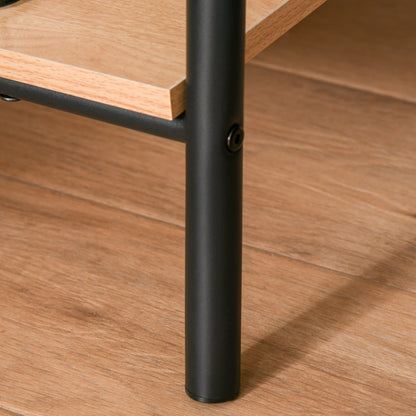 Coat Rack Garment Rack Clothes Rail with Shoe Shelf Laundry Rack Metal + Wood Black + Natural 64 x 42.5 x 149 cm