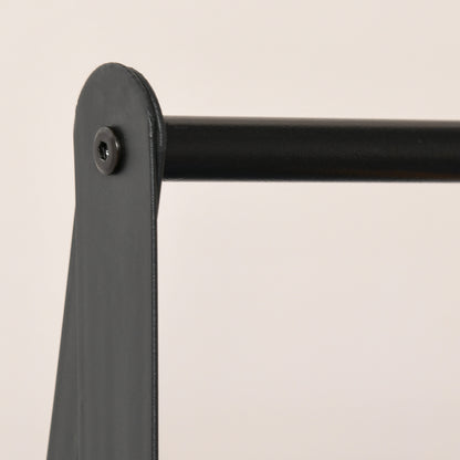 Coat Rack Garment Rack Clothes Rail with Shoe Shelf Laundry Rack Metal + Wood Black + Natural 64 x 42.5 x 149 cm