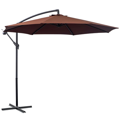 3x2.5 m Garden Cantilever Umbrella with Crank, Steel and Polyester, Brown