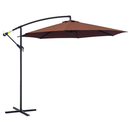 3x2.5 m Garden Cantilever Umbrella with Crank, Steel and Polyester, Brown