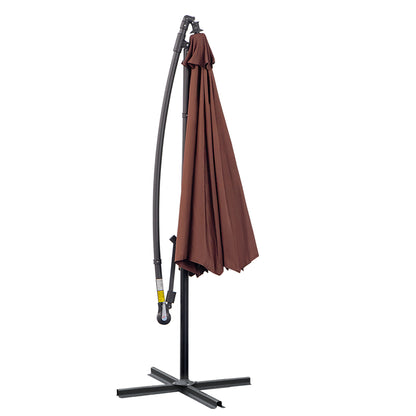 3x2.5 m Garden Cantilever Umbrella with Crank, Steel and Polyester, Brown