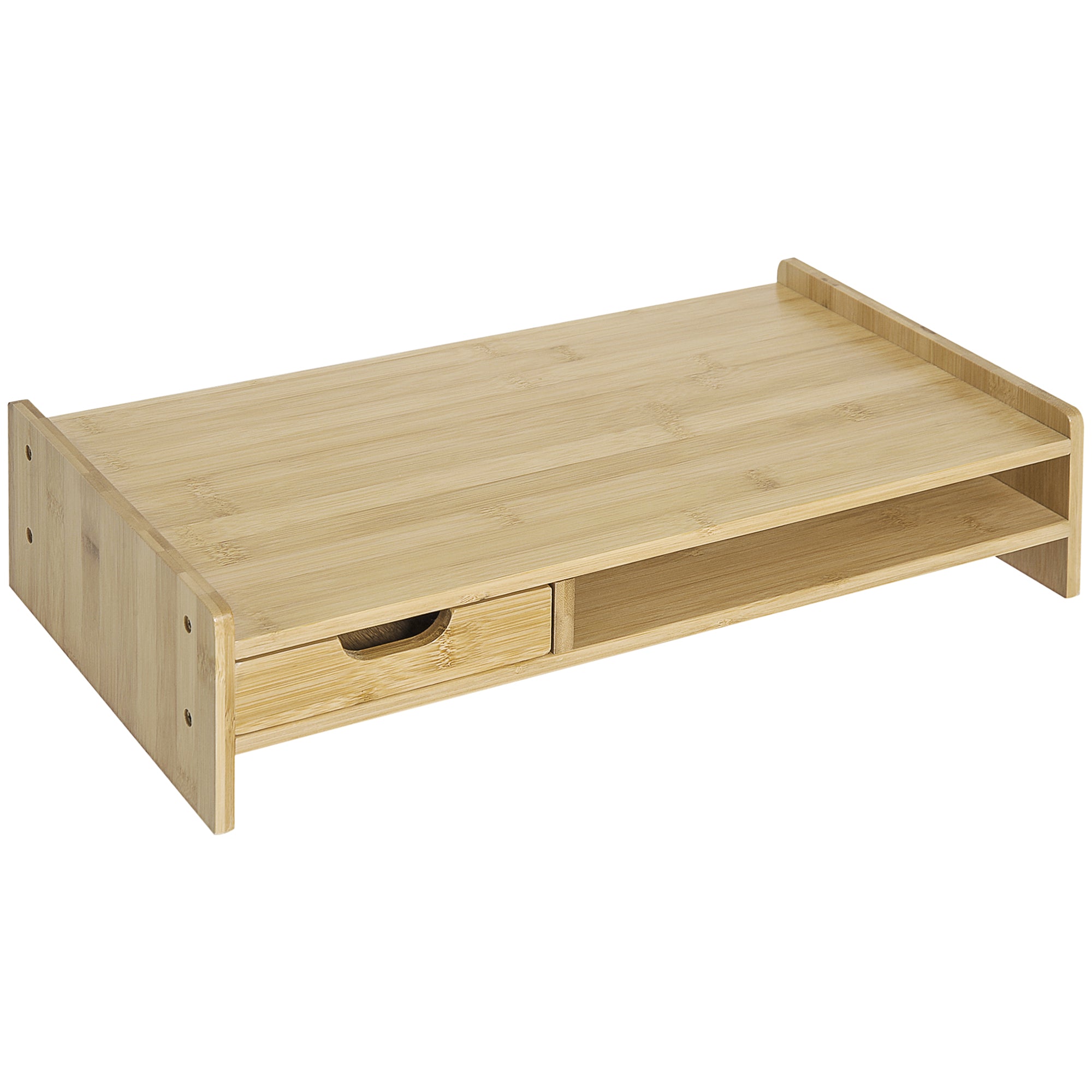 Bamboo Monitor Stand Riser Desk Organizer for Computer Laptop Screens 49x25.5x11.5 cm
