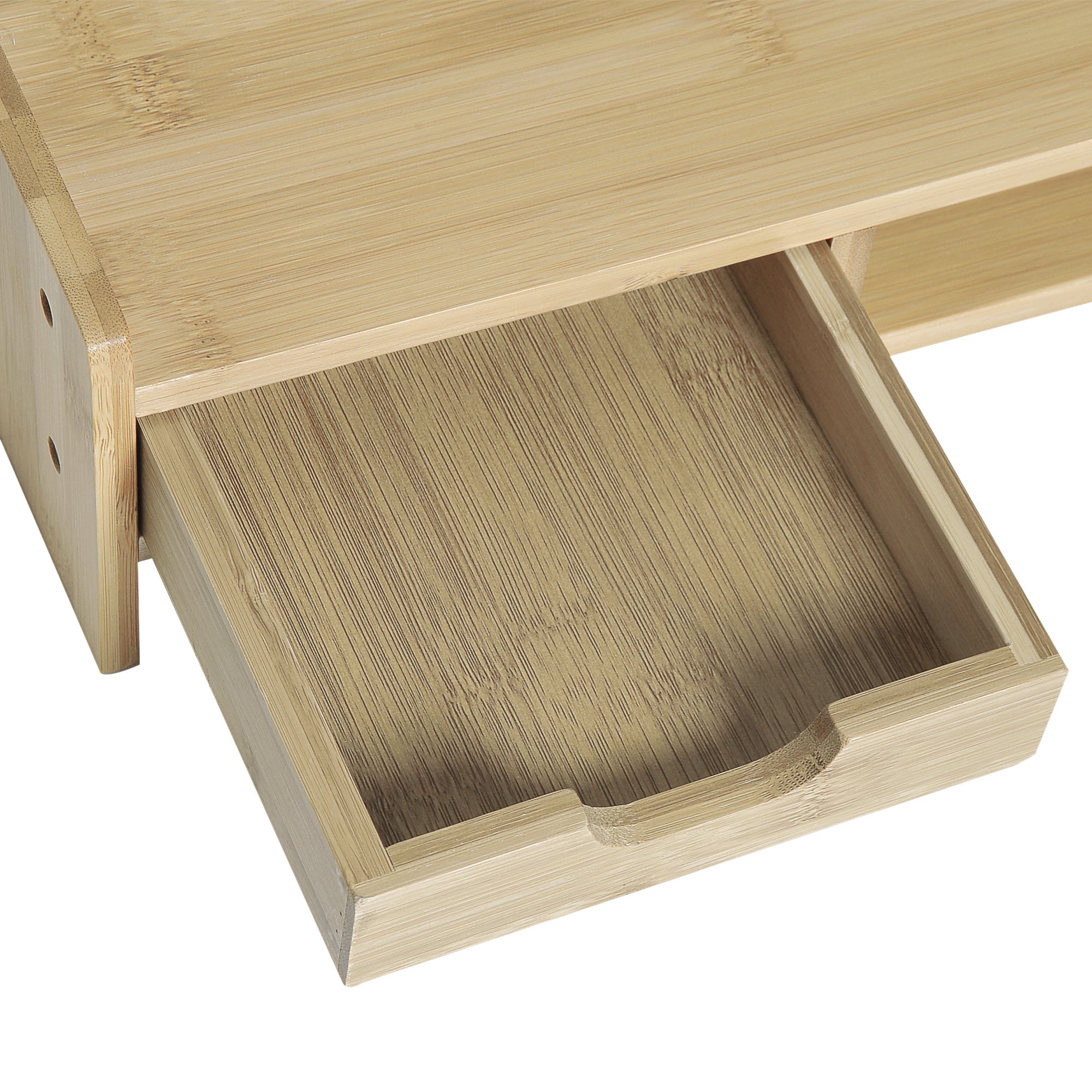 Bamboo Monitor Stand Riser Desk Organizer for Computer Laptop Screens 49x25.5x11.5 cm