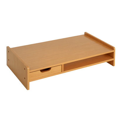 Bamboo Monitor Stand Riser Desk Organizer for Computer Laptop Screens 49x25.5x11.5 cm