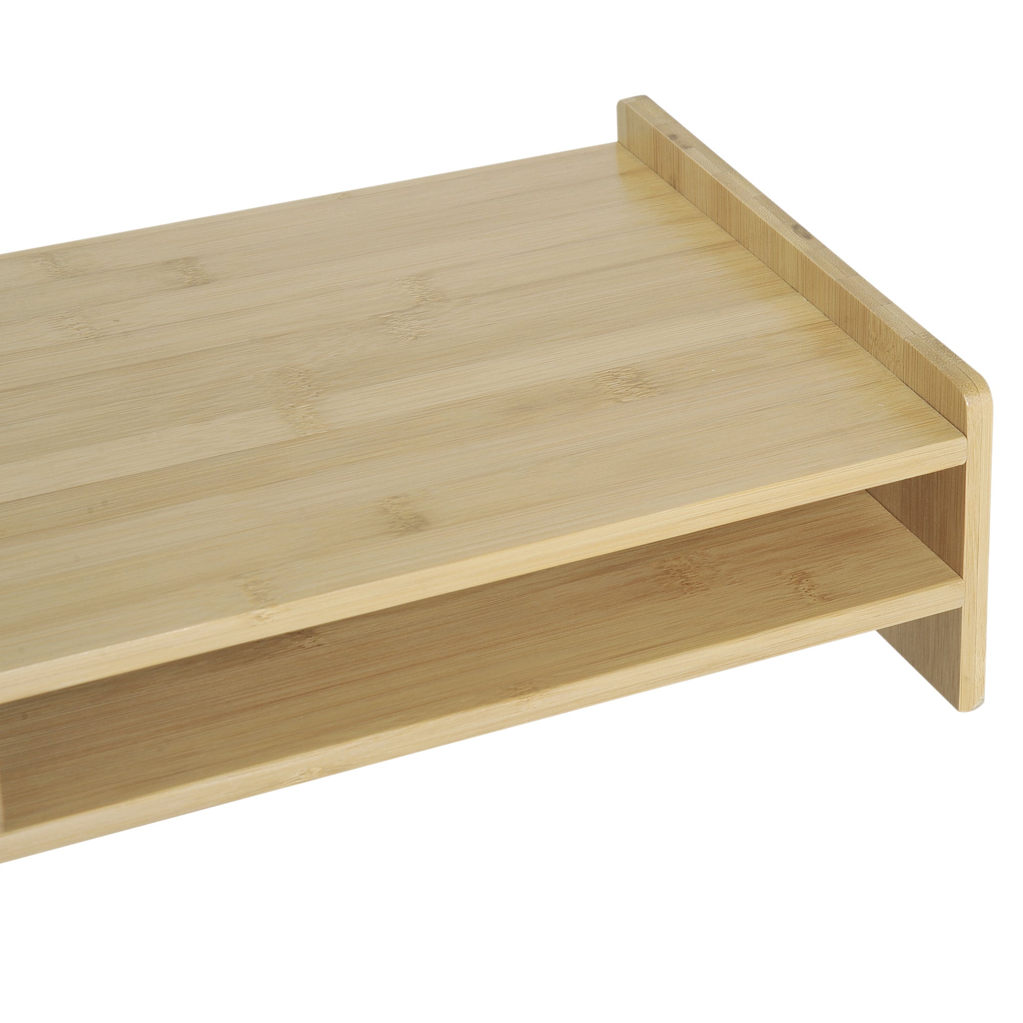 Bamboo Monitor Stand Riser Desk Organizer for Computer Laptop Screens 49x25.5x11.5 cm