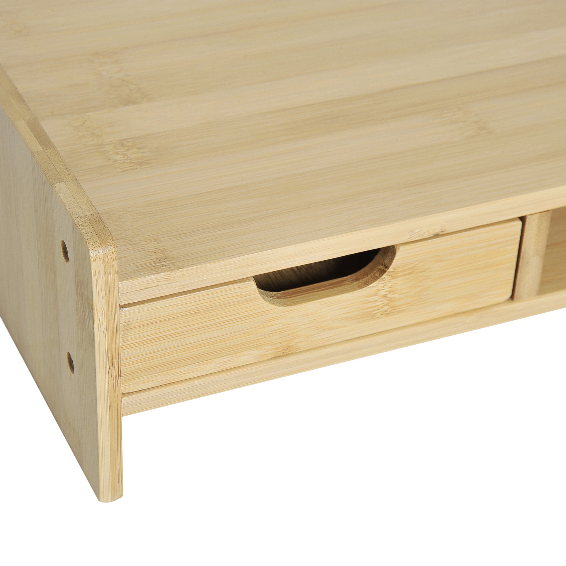 Bamboo Monitor Stand Riser Desk Organizer for Computer Laptop Screens 49x25.5x11.5 cm