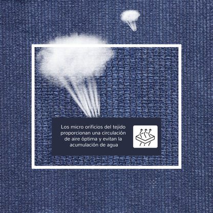 Rectangular Shade Sail 4x6 m Patio Shade with Anti-UV Stainless Steel Ring and Nylon Ropes for Garden Patio Blue