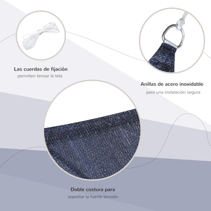 Rectangular Shade Sail 4x6 m Patio Shade with Anti-UV Stainless Steel Ring and Nylon Ropes for Garden Patio Blue