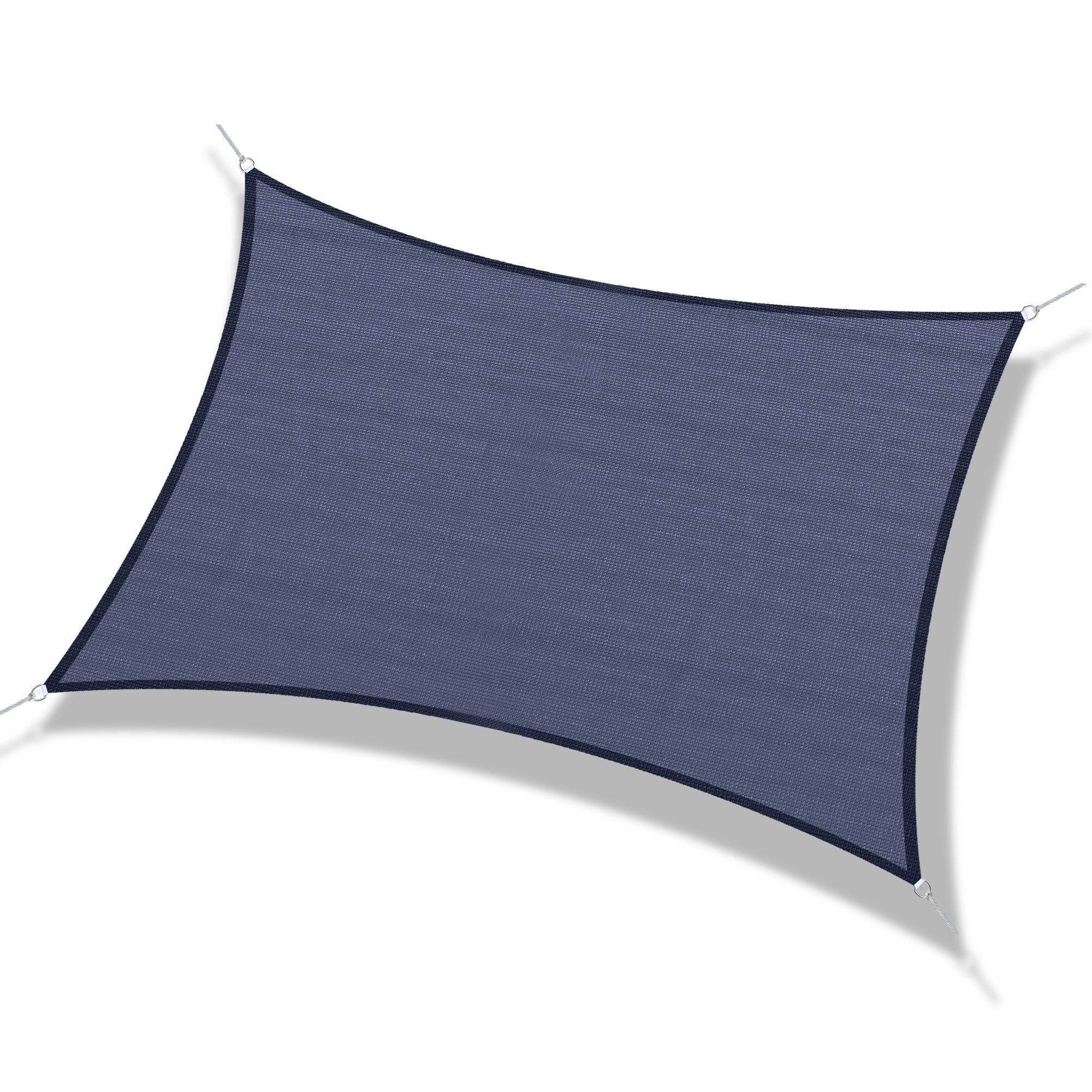 Rectangular Shade Sail 4x6 m Patio Shade with Anti-UV Stainless Steel Ring and Nylon Ropes for Garden Patio Blue