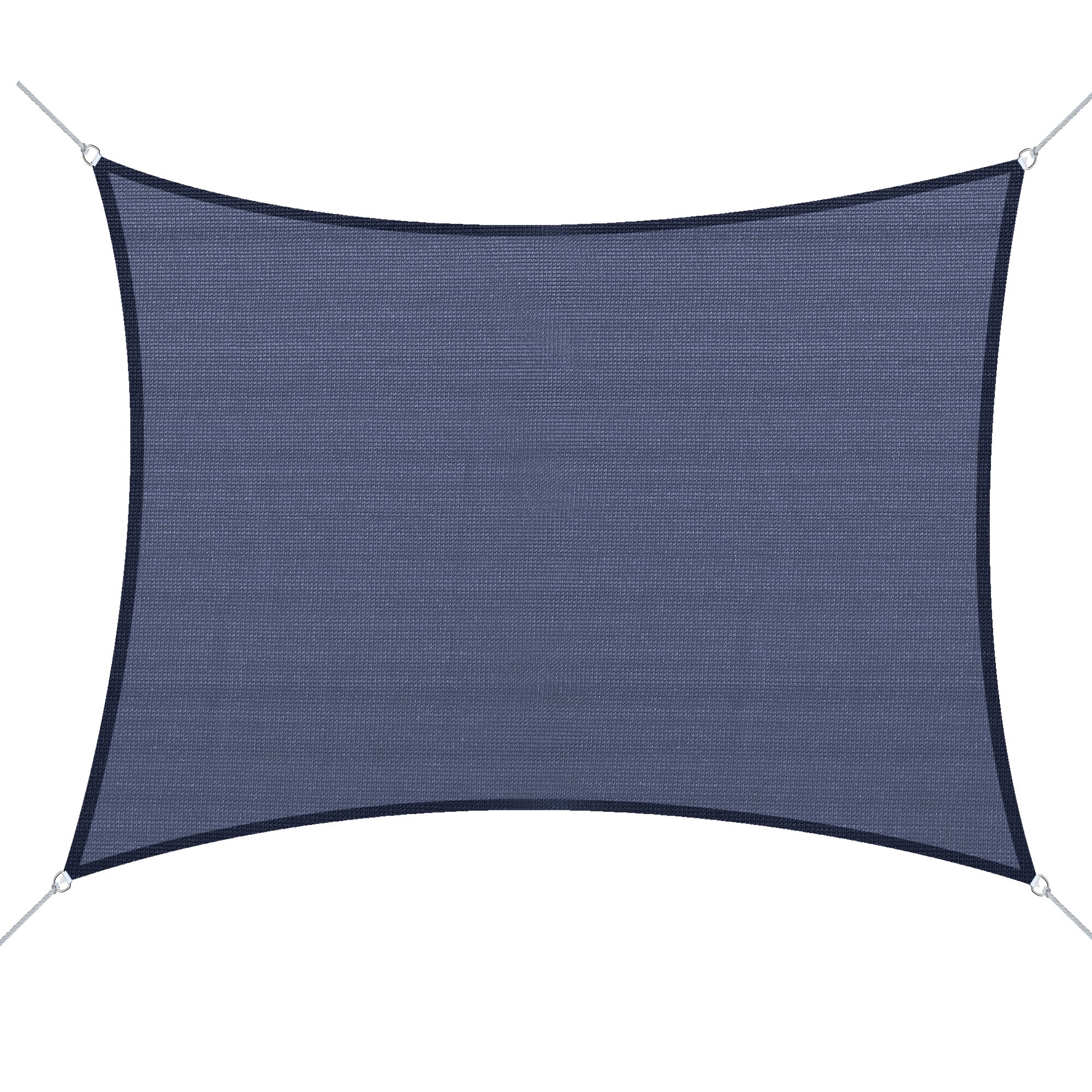 Rectangular Shade Sail 4x6 m Patio Shade with Anti-UV Stainless Steel Ring and Nylon Ropes for Garden Patio Blue