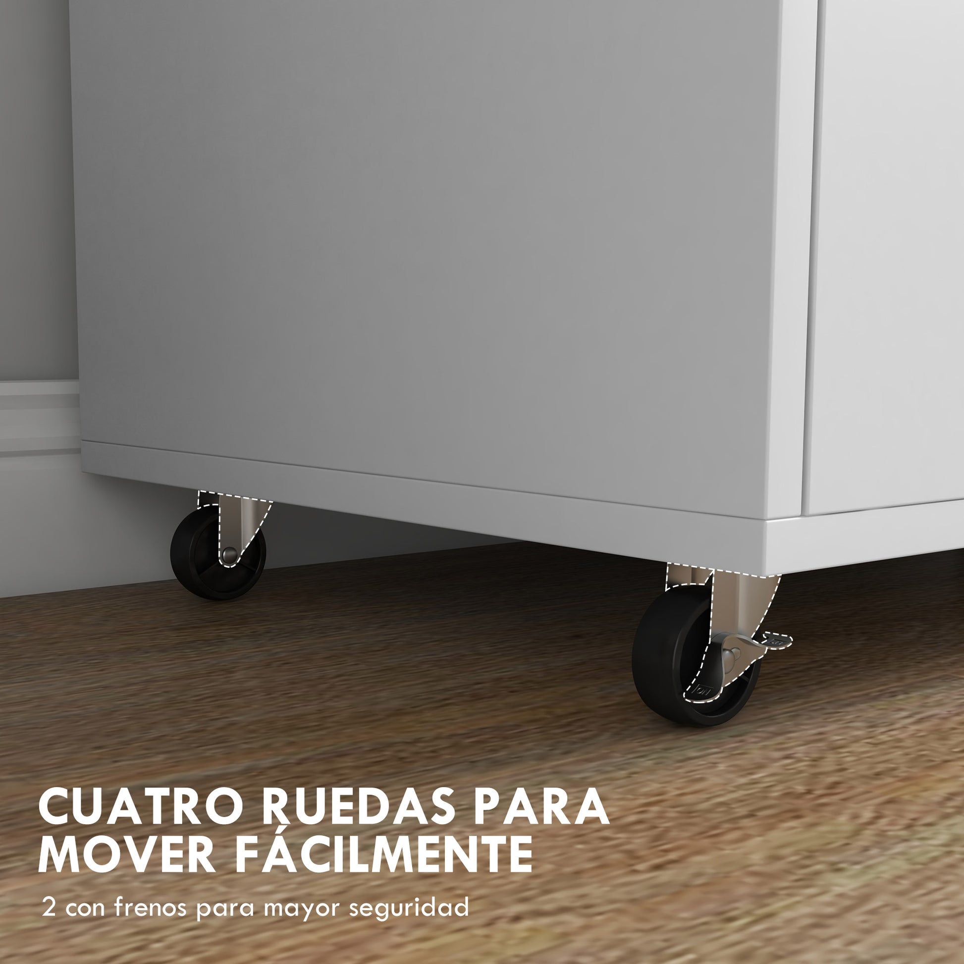 Office Drawer Cabinet Filing Cabinet Mobile Desk Drawer with Wheels Hanging Bars for A4 Size and 2 Compartments for Study Room 76x40x75.5 cm Oak and White