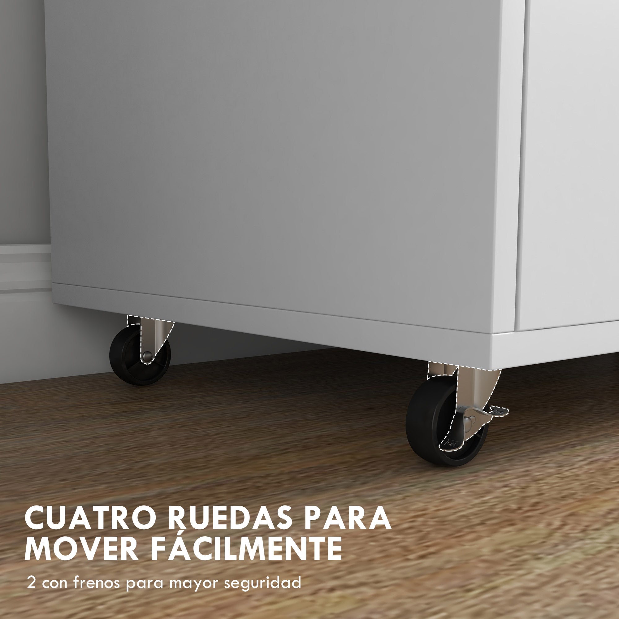 Office Drawer Cabinet Filing Cabinet Mobile Desk Drawer with Wheels Hanging Bars for A4 Size and 2 Compartments for Study Room 76x40x75.5 cm Oak and White