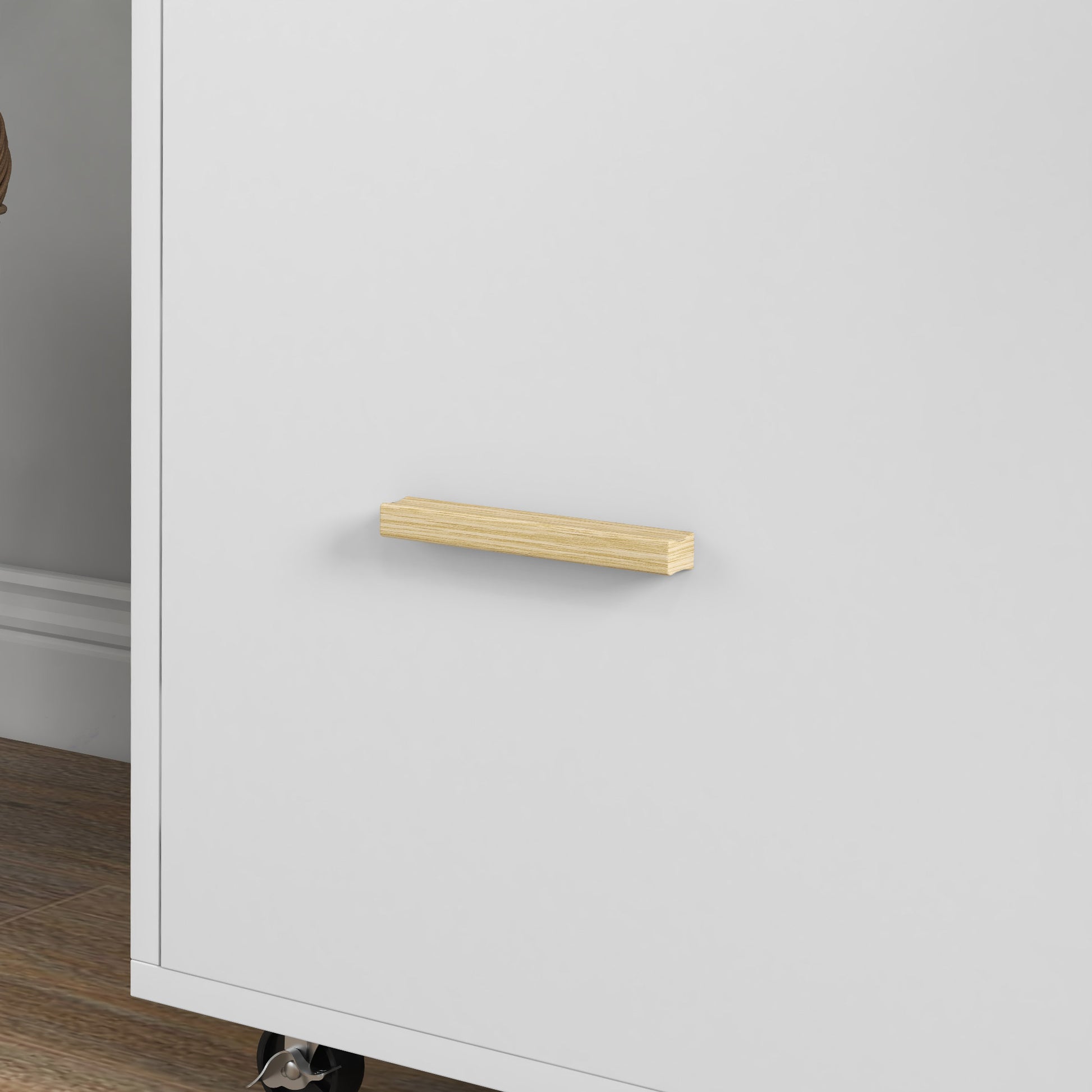Office Drawer Cabinet Filing Cabinet Mobile Desk Drawer with Wheels Hanging Bars for A4 Size and 2 Compartments for Study Room 76x40x75.5 cm Oak and White