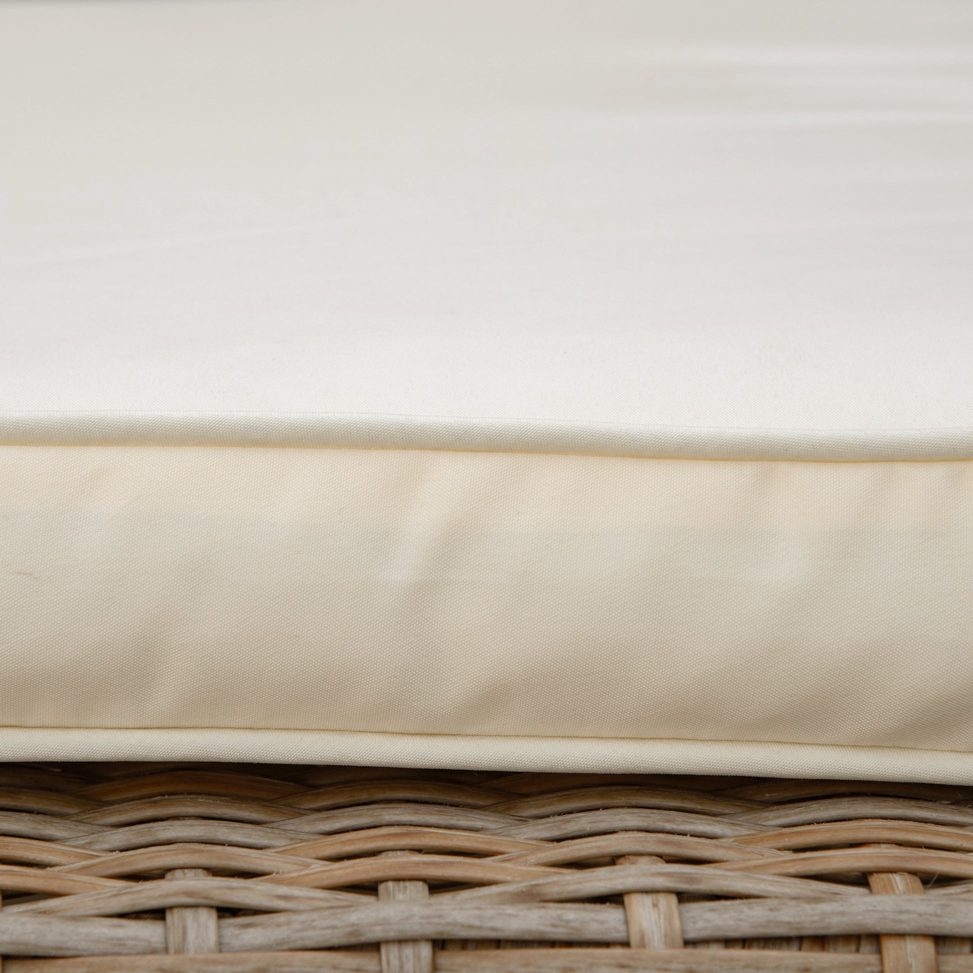 Sun Lounger Cushion with Removable Polyester Cover, 188x53x8cm, Cream White