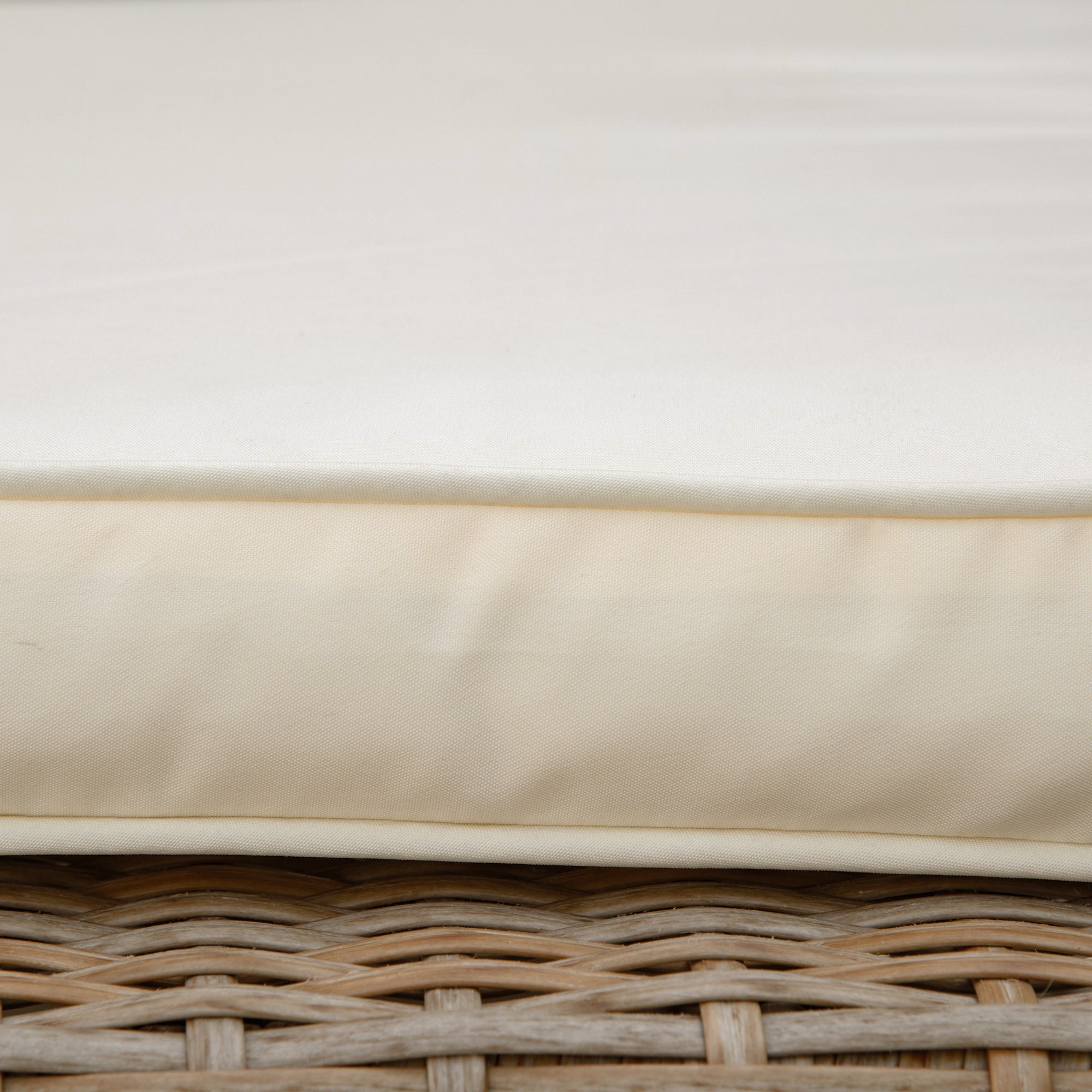 Sun Lounger Cushion with Removable Polyester Cover, 188x53x8cm, Cream White