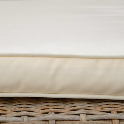 Sun Lounger Cushion with Removable Polyester Cover, 188x53x8cm, Cream White