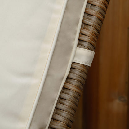 Sun Lounger Cushion with Removable Polyester Cover, 188x53x8cm, Cream White