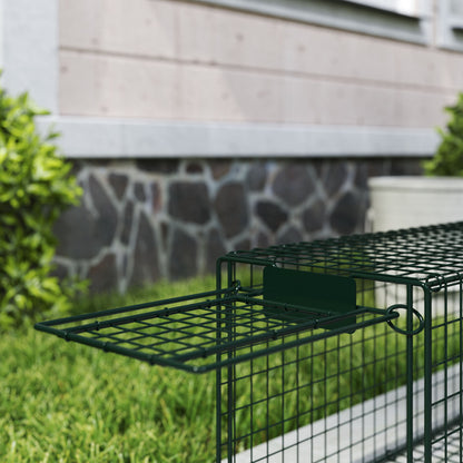 Live Animal Trap 100x24x30 cm Rat Trap with 2 Doors and Steel Frame for Indoor and Outdoor Green