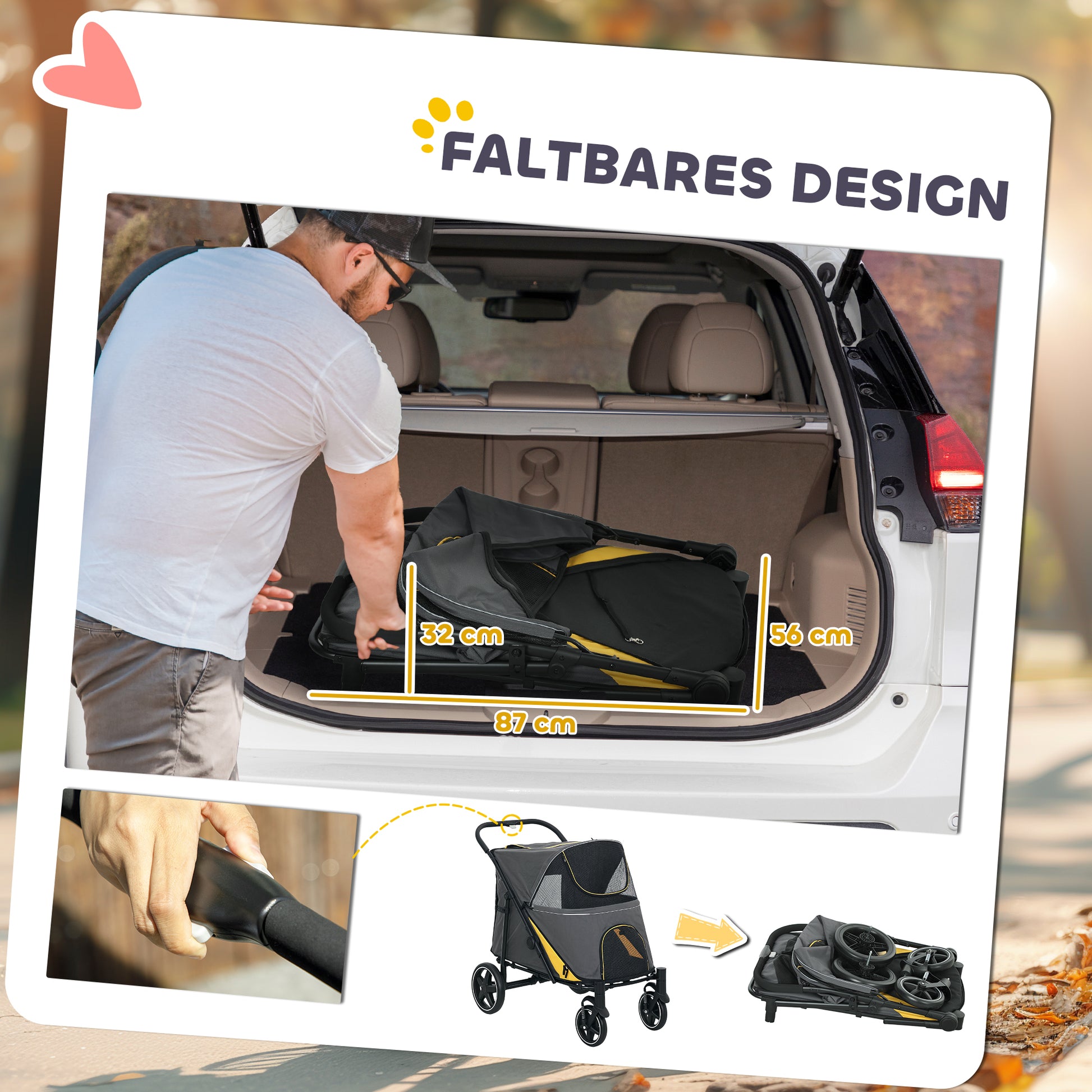 Dog Stroller, Dog Stroller with Cushion, Foldable Dog Trolley, Cat Stroller for Large and Medium Dogs, Dog Trolley with Mesh Window, Safety Leashes, Bag, Oxford Fabric, Dark Gray