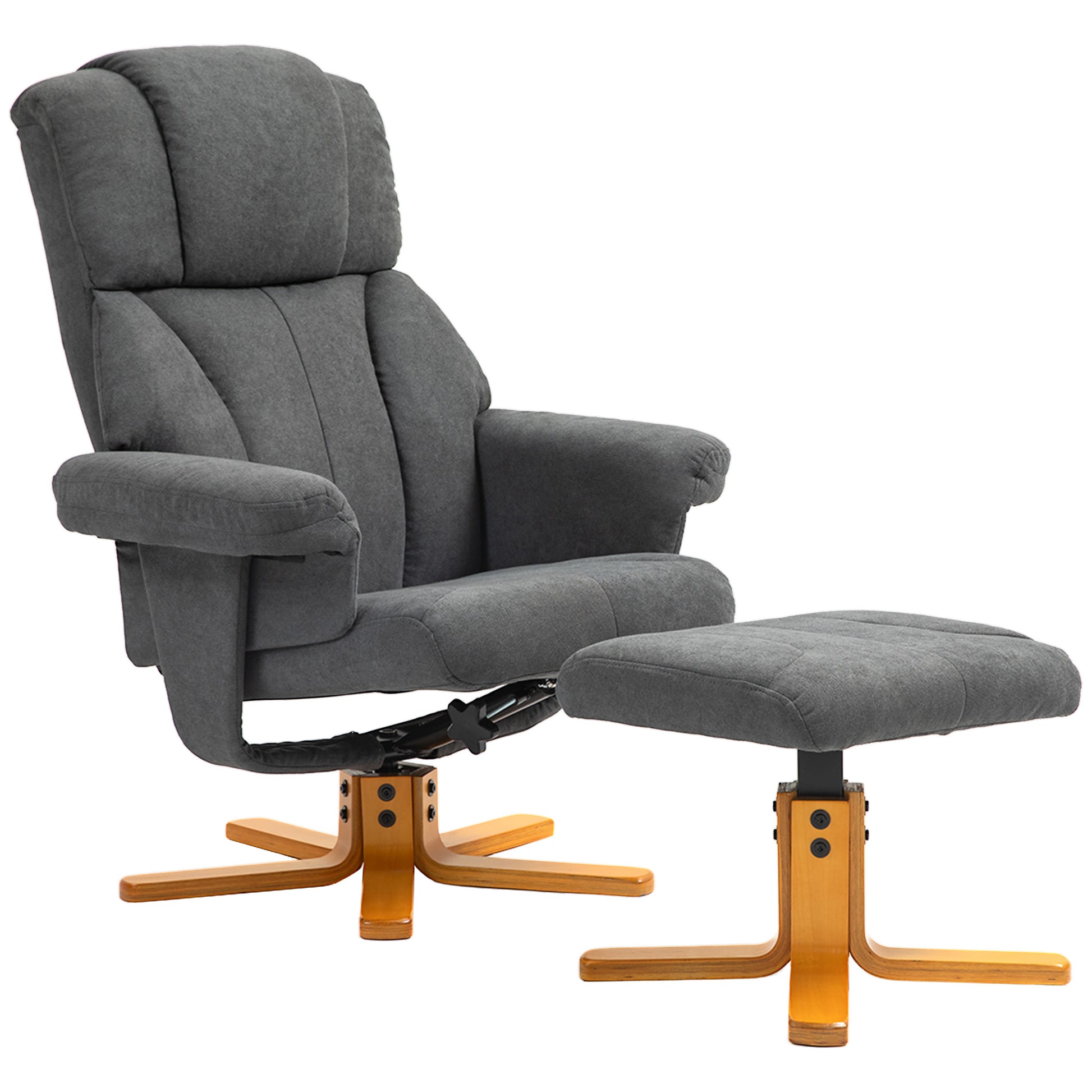 Recliner Chair with Reclining Function, Reclining Chair with Footstool, TV Armchair up to 150 kg capacity, for Living Room, Bedroom, 79 x 80 x 104cm, Dark Gray