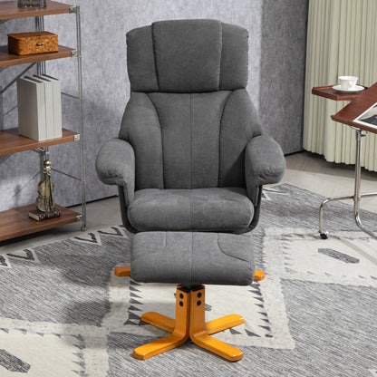 Recliner Chair with Reclining Function, Reclining Chair with Footstool, TV Armchair up to 150 kg capacity, for Living Room, Bedroom, 79 x 80 x 104cm, Dark Gray