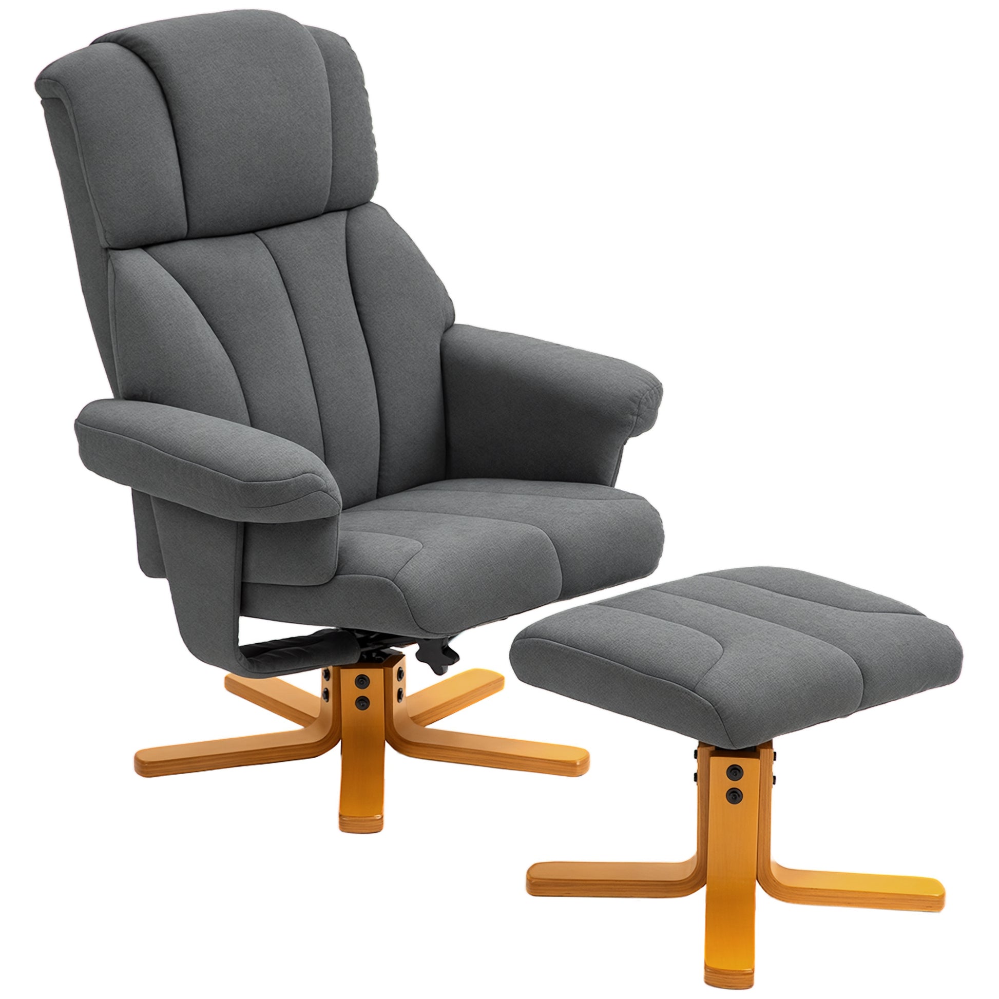Recliner Chair with Reclining Function, Reclining Chair with Footstool, TV Armchair up to 150 kg capacity, for Living Room, Bedroom, 79 x 80 x 104cm, Dark Gray