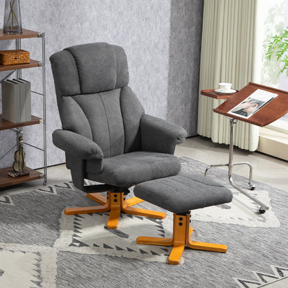 Recliner Chair with Reclining Function, Reclining Chair with Footstool, TV Armchair up to 150 kg capacity, for Living Room, Bedroom, 79 x 80 x 104cm, Dark Gray
