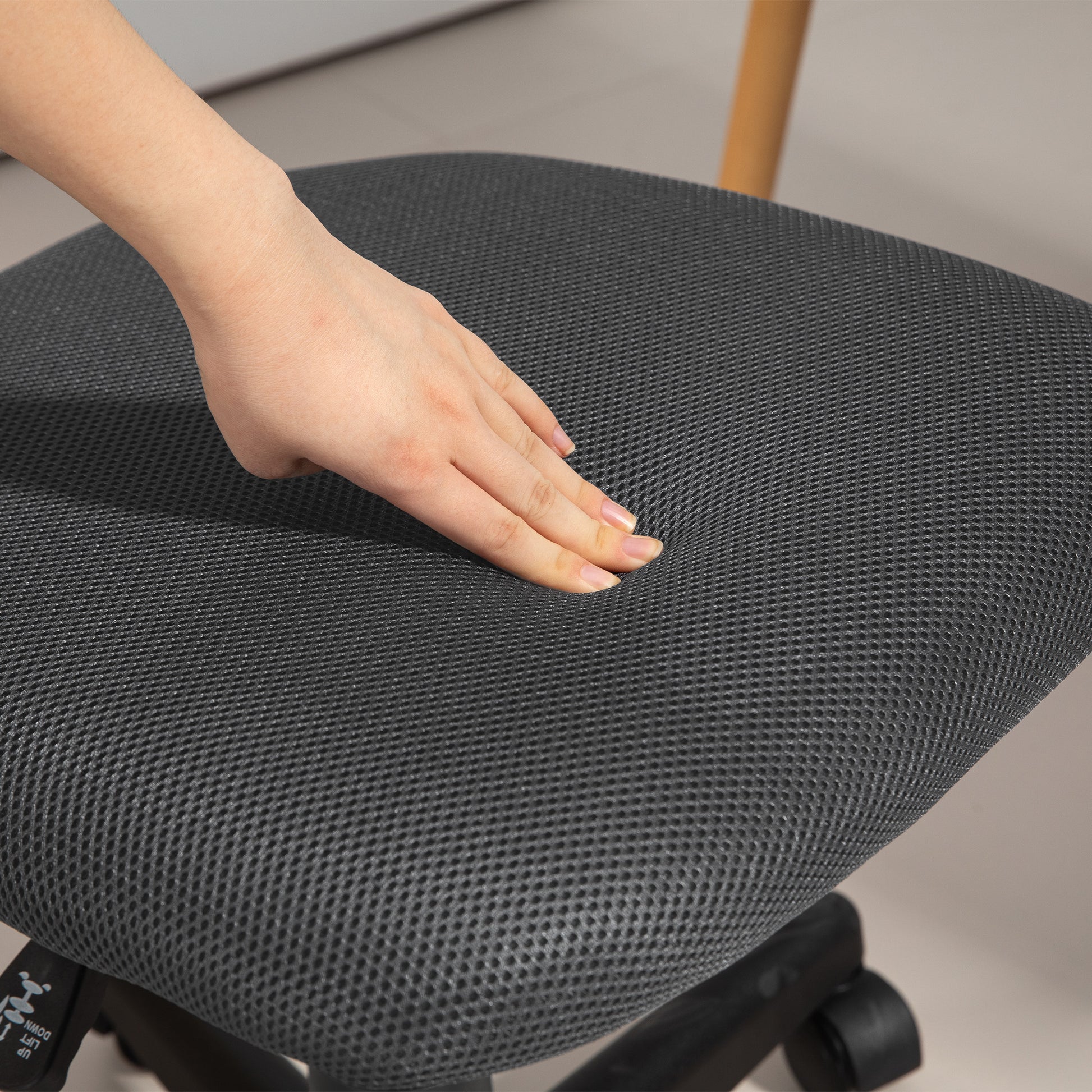 Armless Ergonomic Office Chair Mesh Back Swivel Desk Chair Adjustable Height Desk Chair 120 kg Load Gray