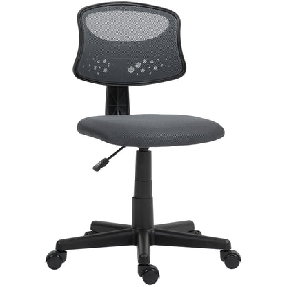 Armless Ergonomic Office Chair Mesh Back Swivel Desk Chair Adjustable Height Desk Chair 120 kg Load Gray