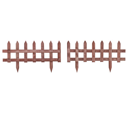 12-Piece Pine Wood Fence, Fence for Flower Beds, Garden and Vegetable Garden, Height 34cm, Light Brown