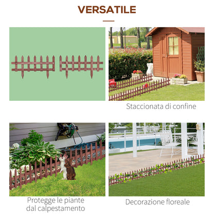 12-Piece Pine Wood Fence, Fence for Flower Beds, Garden and Vegetable Garden, Height 34cm, Light Brown