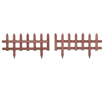 12-Piece Pine Wood Fence, Fence for Flower Beds, Garden and Vegetable Garden, Height 34cm, Light Brown