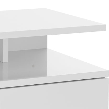 Set of 2 Floating Bedside Tables Hanging Bedside Tables with 1 Drawer and Open Shelf for Bedroom 35x32x22.5 cm Bright White