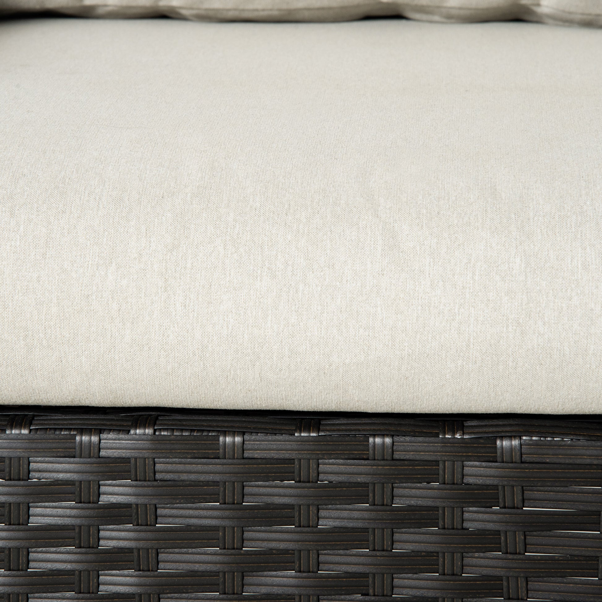 2-Seater PE Rattan Garden Sofa with Padded Cushions and Adjustable Feet, 132x70x74cm, Brown