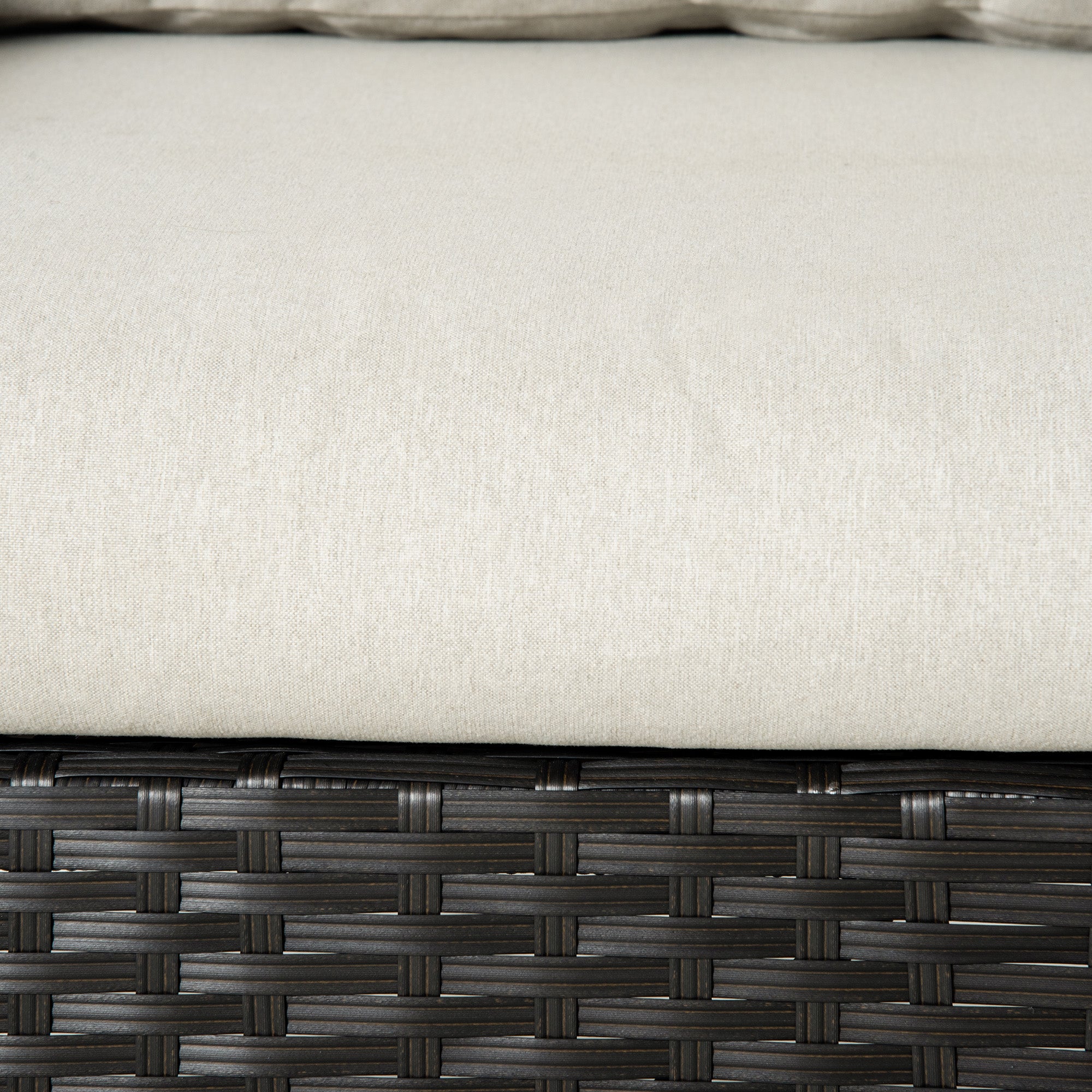 2-Seater PE Rattan Garden Sofa with Padded Cushions and Adjustable Feet, 132x70x74cm, Brown