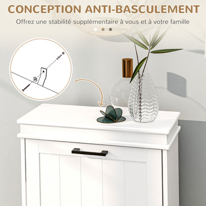 Shoe Cabinet, Shoe Rack, 2 Flip Doors, Adjustable Shelves, for Entrance, Hallway, 54 x 24 x 82.5 cm, White