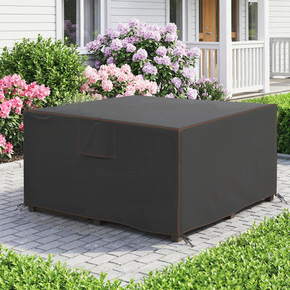 Patio Furniture Cover — Winterproof, Waterproof, Anti-UV, 420D Oxford, Windproof, Square 125 x 125 x 74 cm (Black)